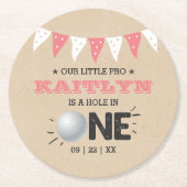 ホールインワンガールズゴルフ1stバースデーパーティー ラウンドペーパーコースター (正面)