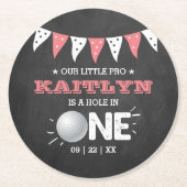 ホールインワンガールズゴルフ1stバースデーパーティー ラウンドペーパーコースター (正面)
