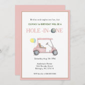 ホールインワンガール1st誕生日パーティの招待状 招待状 (正面/裏面)