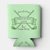 ホールインワンクラブパーソナライズされた名前をカスタムするビール 缶クーラー (裏面)