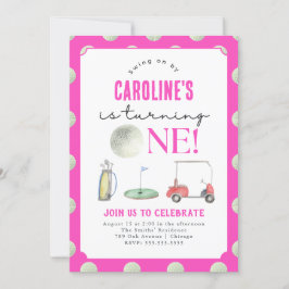 ホールインワンゴルフガールズ1st誕生日招待状 招待状