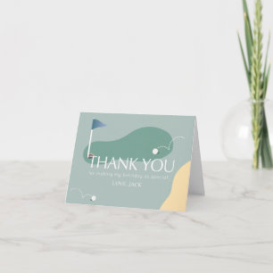 ホールインワンゴルフコース少年1歳の誕生日 サンキューカード