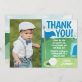 ホールインワンゴルフサンキューカード第1誕生日 招待状 (正面/裏面)