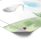 ホールインワンゴルフテーマ1stバースデーマイルストーンサイン ポスター (角)