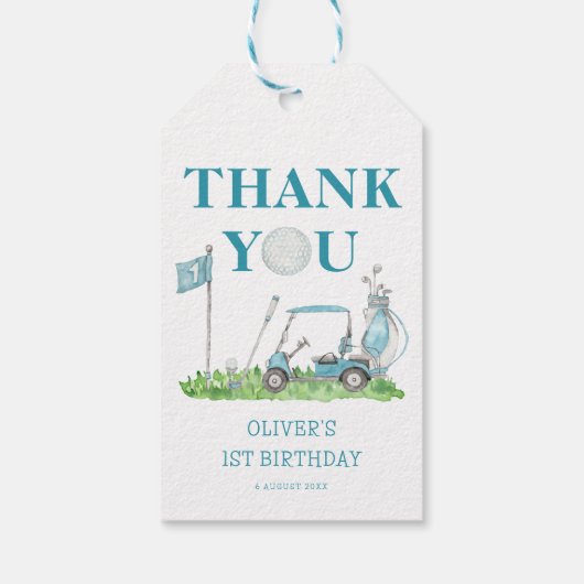 ホールインワンゴルフパルティーボーイ1歳の誕生日 ギフトタグ (裏面)