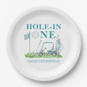 ホールインワンゴルフパルティーボーイ1歳の誕生日 ペーパープレート (正面)