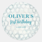 ホールインワンゴルフパルティーボーイ1歳の誕生日 ラウンドシール (正面)