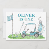 ホールインワンゴルフパルティーボーイ1stバースデーフォト サンキューカード (裏面)