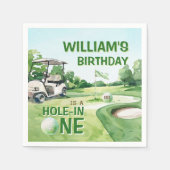 ホールインワンゴルフパルティー1回目の誕生日 スタンダードカクテルナプキン (正面)