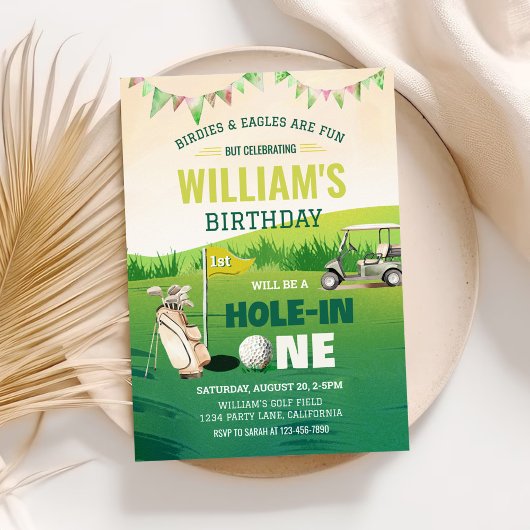 ホールインワンゴルフパルティー1回目の誕生日 招待状