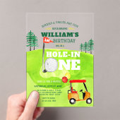 ホールインワンゴルフパルティー1歳の誕生日招待状 アクリル招待状 (インサイチュ (ポータブル))