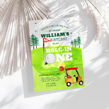 ホールインワンゴルフパルティー1歳の誕生日招待状