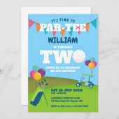 ホールインワンゴルフパルティー2nd誕生日パーティー 招待状 (正面/裏面)