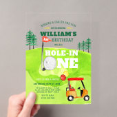 ホールインワンゴルフパーティー1歳の誕生日招待状 アクリル招待状 (インサイチュ (ポータブル))