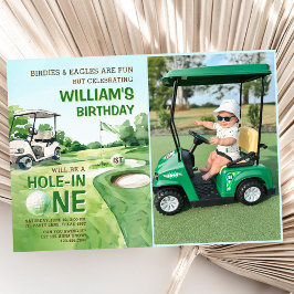 ホールインワンゴルフパーTee 1stバースデーフォト 招待状