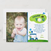 ホールインワンゴルフファースト誕生日サンキューカード 招待状 (正面)