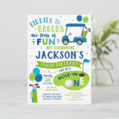 ホールインワンゴルフファースト誕生日パーティー招待状 招待状 (スタンド正面)