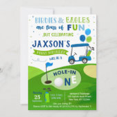 ホールインワンゴルフファースト誕生日パーティー招待状 招待状 (正面)