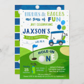ホールインワンゴルフファースト誕生日パーティー招待状 招待状 (正面/裏面)