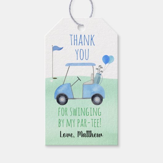 ホールインワンゴルフファースト誕生日パーティー ギフトタグ (正面)
