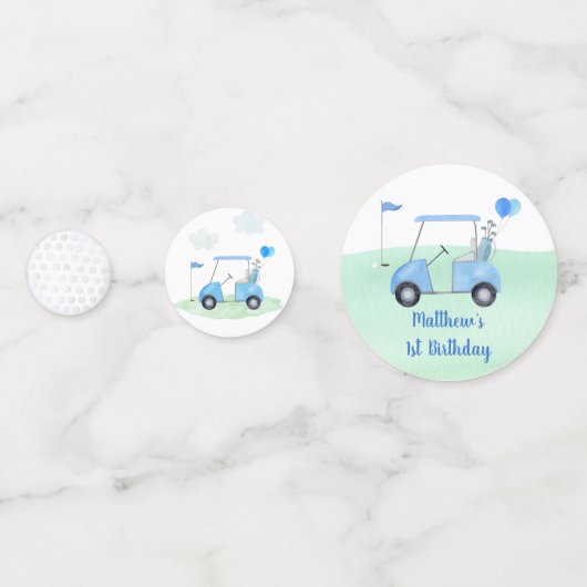 ホールインワンゴルフファースト誕生日パーティー コンフェッティ (裏面)