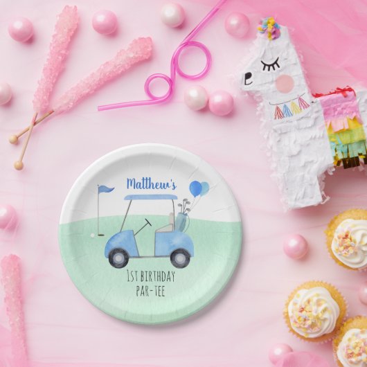 ホールインワンゴルフファースト誕生日パーティー ペーパープレート (パーティー)