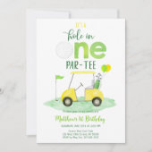 ホールインワンゴルフファースト誕生日パーティー 招待状 (正面)