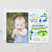 ホールインワンゴルフファースト誕生日パー – ティー招待状 招待状 (正面)