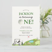 ホールインワンゴルフファースト誕生日招待状 招待状 (スタンド正面)