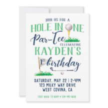 ホールインワンゴルフファースト誕生日水彩
