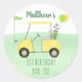 ホールインワンゴルフファースト誕生日 ラウンドシール (正面)