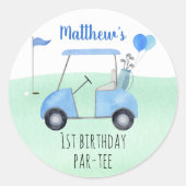 ホールインワンゴルフファースト誕生日 ラウンドシール (正面)