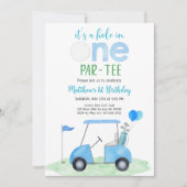 ホールインワンゴルフファースト誕生日 招待状 (正面)