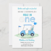 ホールインワンゴルフファースト誕生日 招待状 (正面)