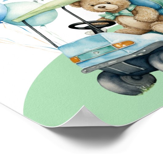 ホールインワンゴルフボーイファースト誕生日ウェルカムサイン ポスター (角)