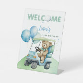 ホールインワンゴルフボーイファースト誕生日パルティーベア 台座サイン (正面)