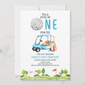 ホールインワンゴルフボーイファースト誕生日パーティー 招待状 (正面)