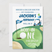 ホールインワンゴルフボーイファースト誕生日パー – ティーインヴィータ 招待状 (正面)