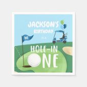 ホールインワンゴルフボーイファースト誕生日パー – ティー スタンダードカクテルナプキン (正面)