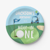 ホールインワンゴルフボーイファースト誕生日パー – ティー ペーパープレート (正面)