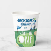 ホールインワンゴルフボーイファースト誕生日パー – ティー 紙コップ (裏面)