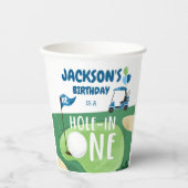 ホールインワンゴルフボーイファースト誕生日パー – ティー 紙コップ (正面)