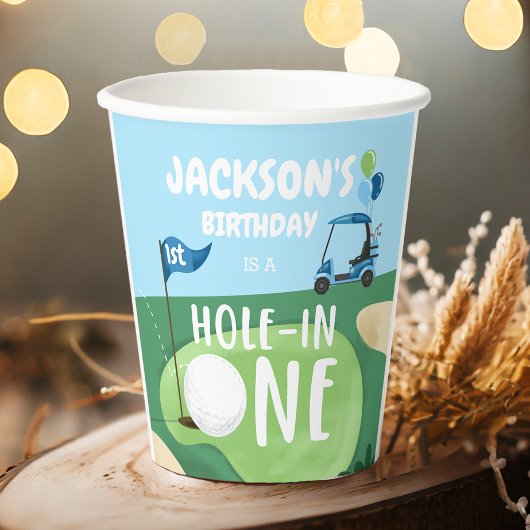 ホールインワンゴルフボーイファースト誕生日パー – ティー 紙コップ