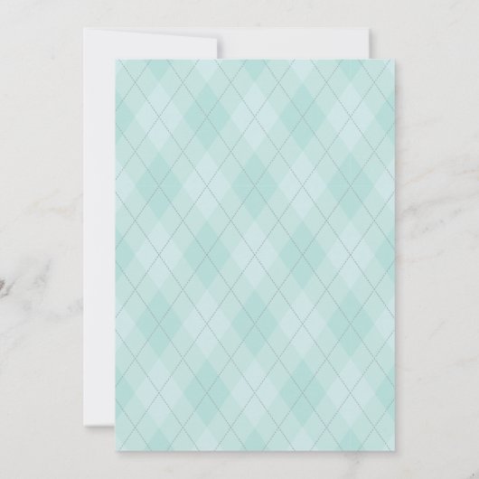 ホールインワンゴルフボーイブルーファースト誕生日パー – ティー 招待状 (裏面)