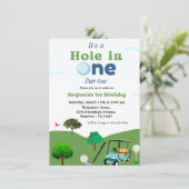 ホールインワンゴルフボーイ最初の誕生日のパーティー 招待状 (スタンド正面)