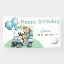 ホールインワンゴルフボーイ1歳の誕生日パーティーバナー