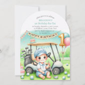 ホールインワンゴルフボーイ1stバースデーパーティー 招待状 (正面)