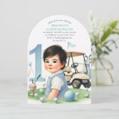 ホールインワンゴルフボーイ1stバースデーパーティー 招待状 (スタンド正面)