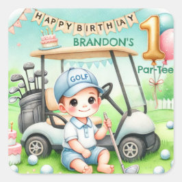 ホールインワンゴルフボーイ1stパーティー誕生日 スクエアシール