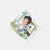 ホールインワンゴルフボーイ1stパーティー誕生日 スタンダードカクテルナプキン (角)